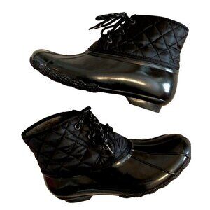 Skechers Pond-Lil Women's Quilted Lace Up Waterproof Lined Boots Black - Size 10